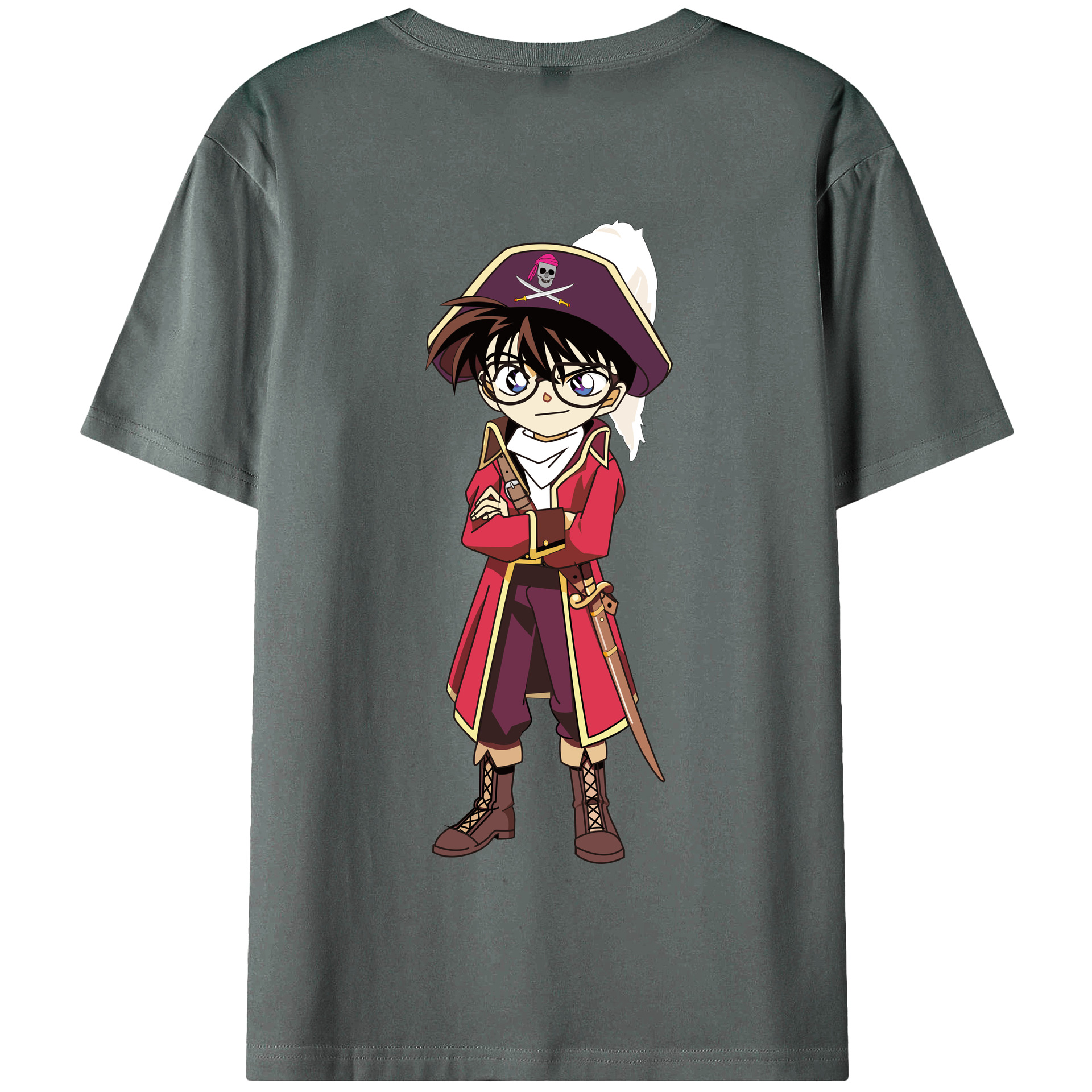 （画像用） 名探偵コナン 江戸川 コナン Detective Conan Conan Edogawa 綿100％半袖Tシャツ（背面プリント）